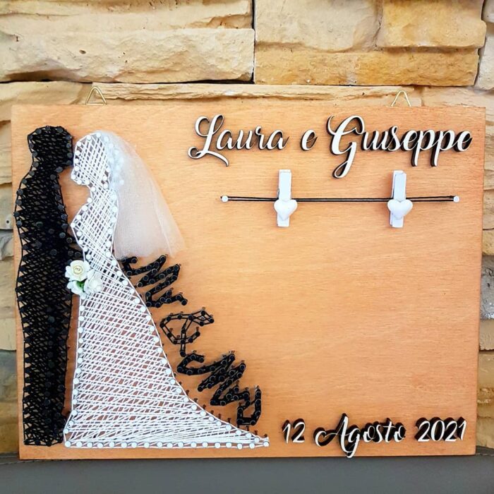 Wedding Anniversary wishes string art customised names