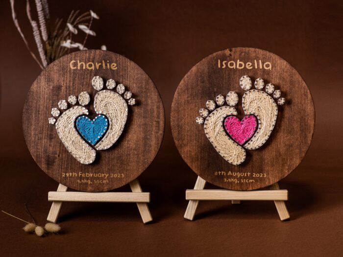 Heartfelt String Art Gift for New-borns and Families